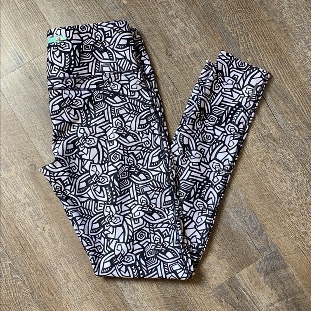 Modetta Black/White Pocket Workout Leggings M